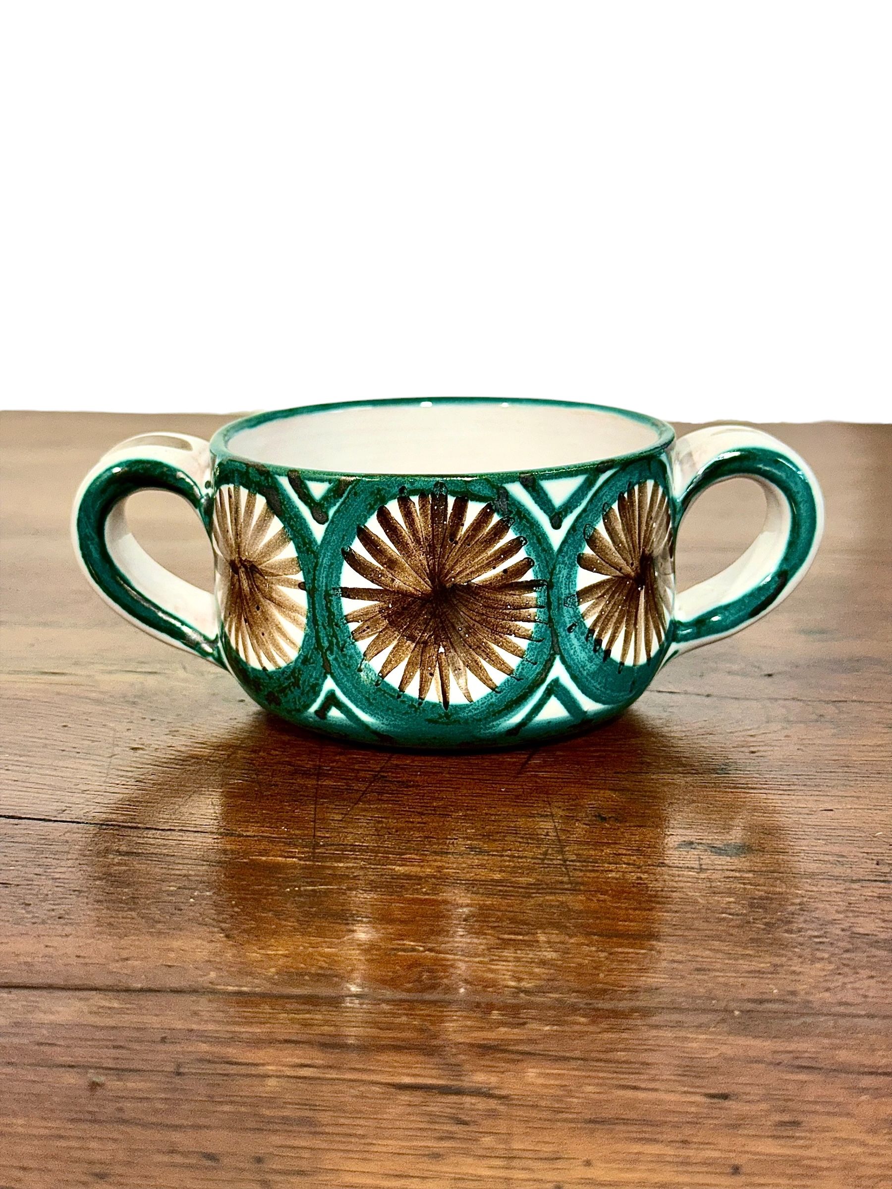 Coupe à deux anses en céramique de Robert Picault (Vallauris), France, vers 1960
