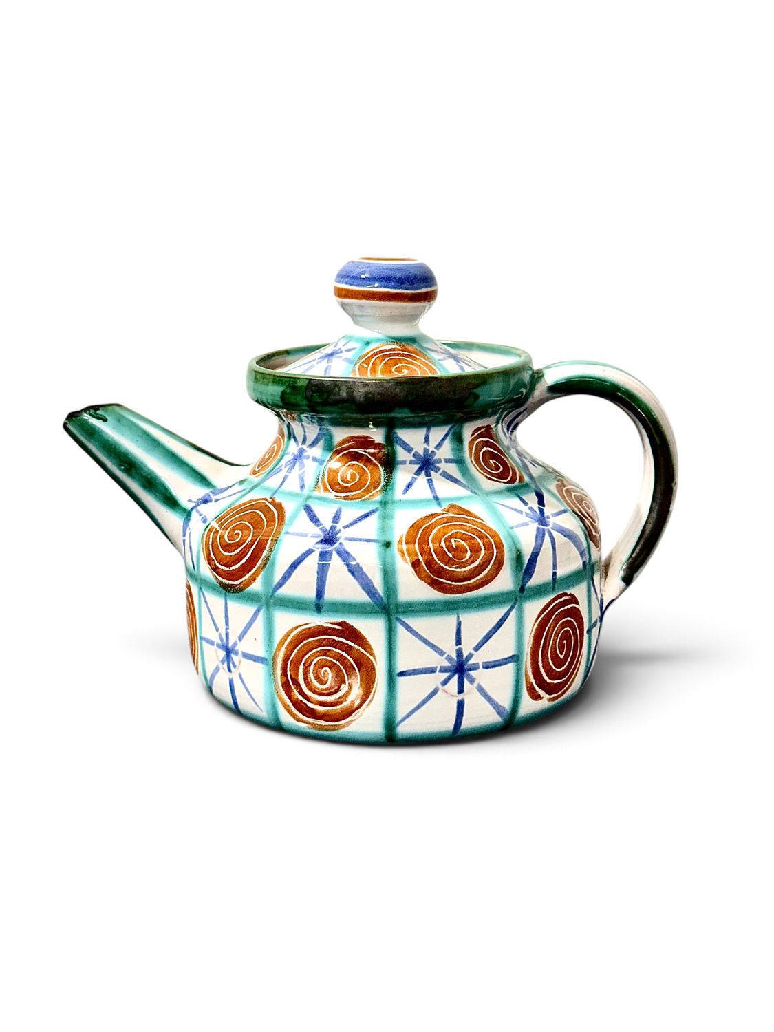 Théière en céramique polychrome de Robert Picault à Vallauris, vers 1960