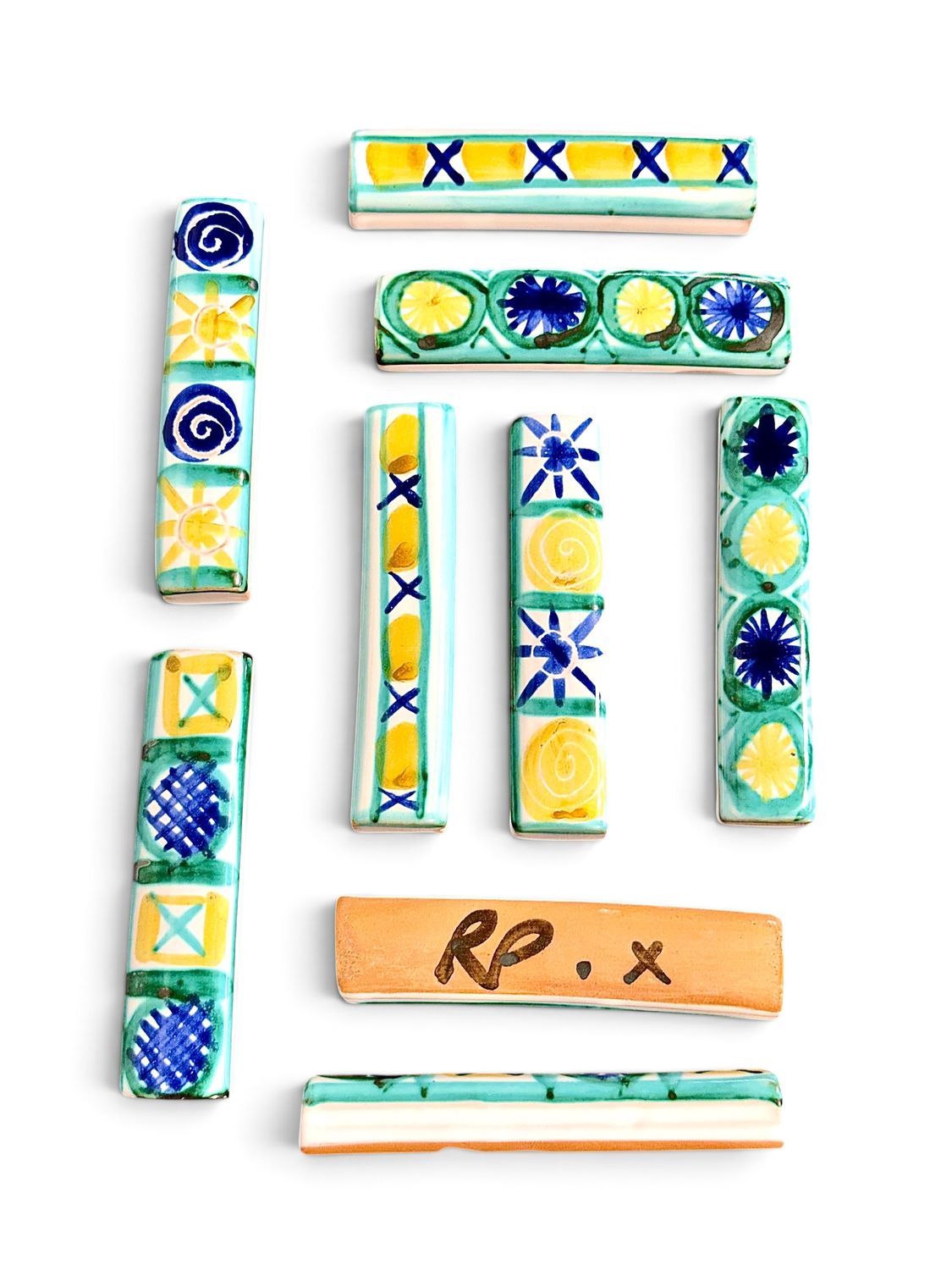 Set of 9 Robert Picault Vallauris Ceramic Knife Rests, France c.1960