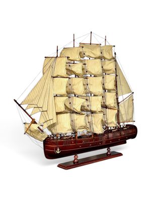 Large 20th Century Five-Masted Barque Ship Model, 'France II' Style