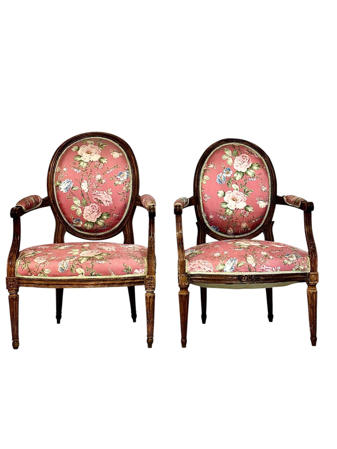 Set of Two Louis XVI Period Beechwood Armchairs, France Circa 1770