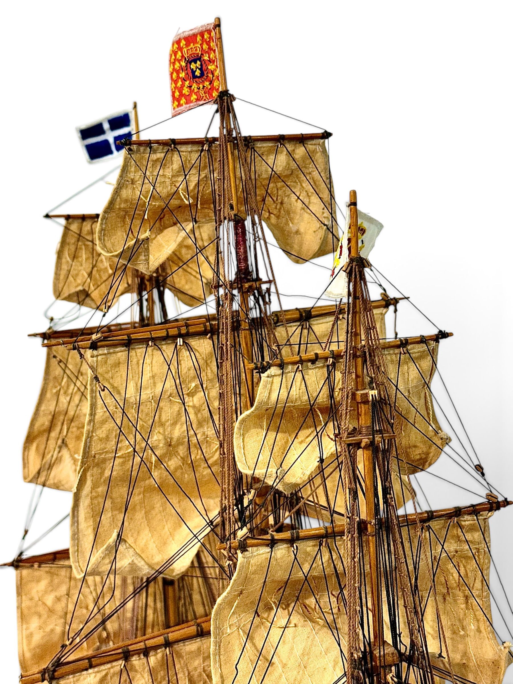 Grande maquette de navire de guerre français de 1778 « La Gloire » , XXe siècle