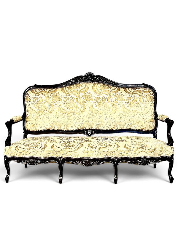 Large French Napoleon III Carved and Gilt Beechwood Settee, circa 1860