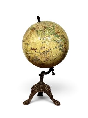 Globe Terrestre Français du XIXe siècle par J. Lebègue & Cie, Paris