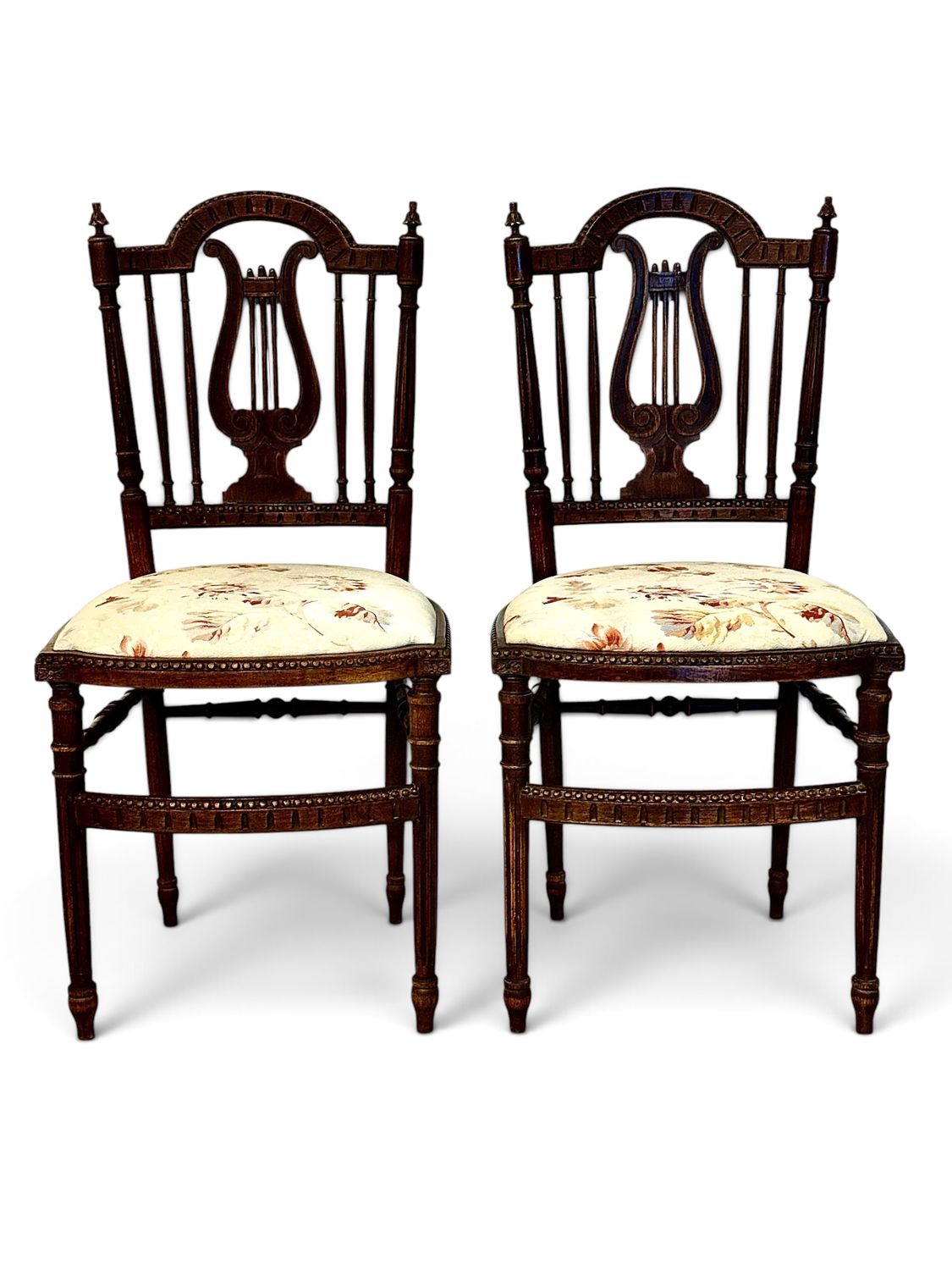 Paire de chaises Napoléon III à dossier lyre, France vers 1880