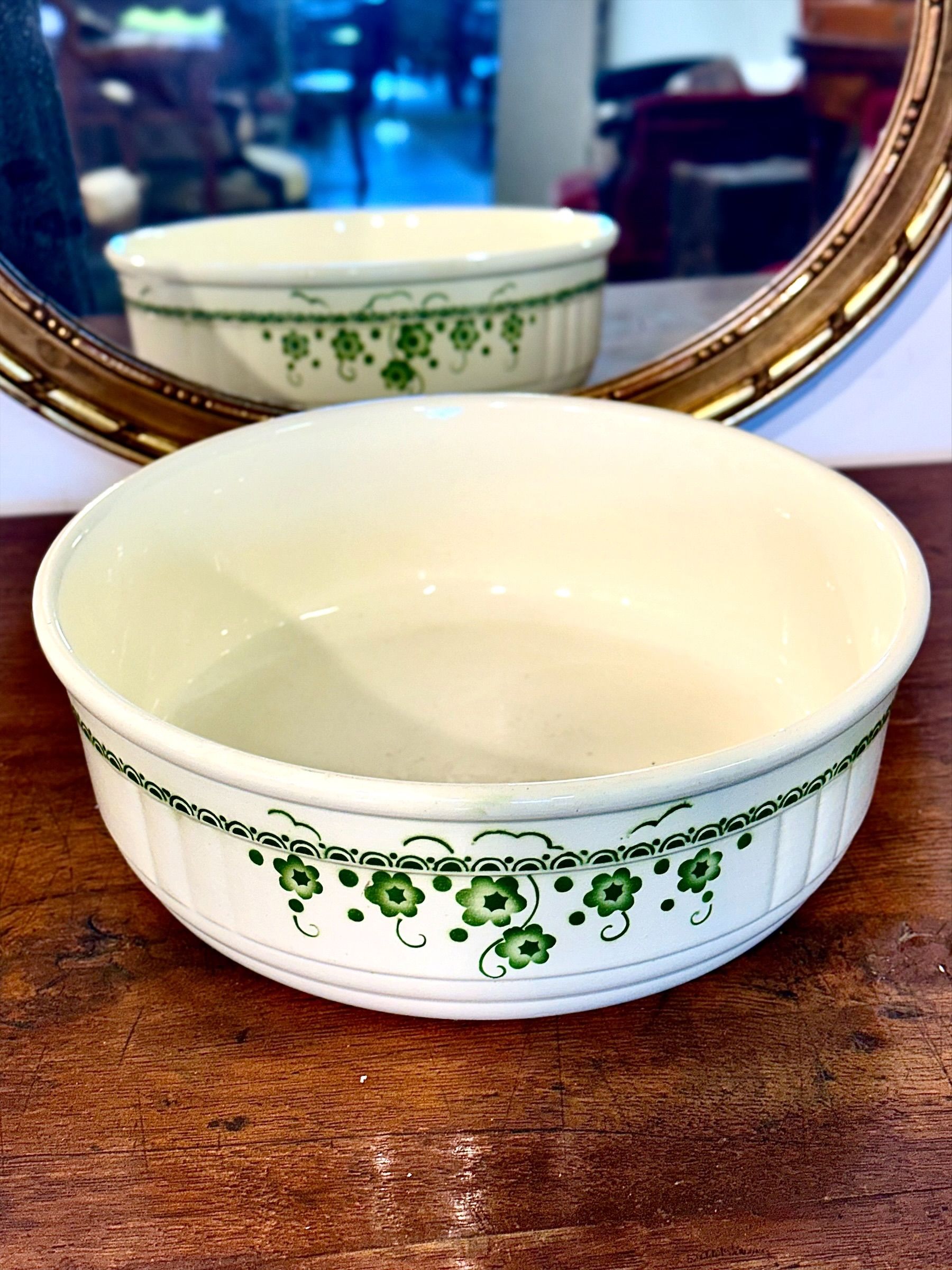 Bassine en céramique vernissée, époque Art déco française, vers 1930.