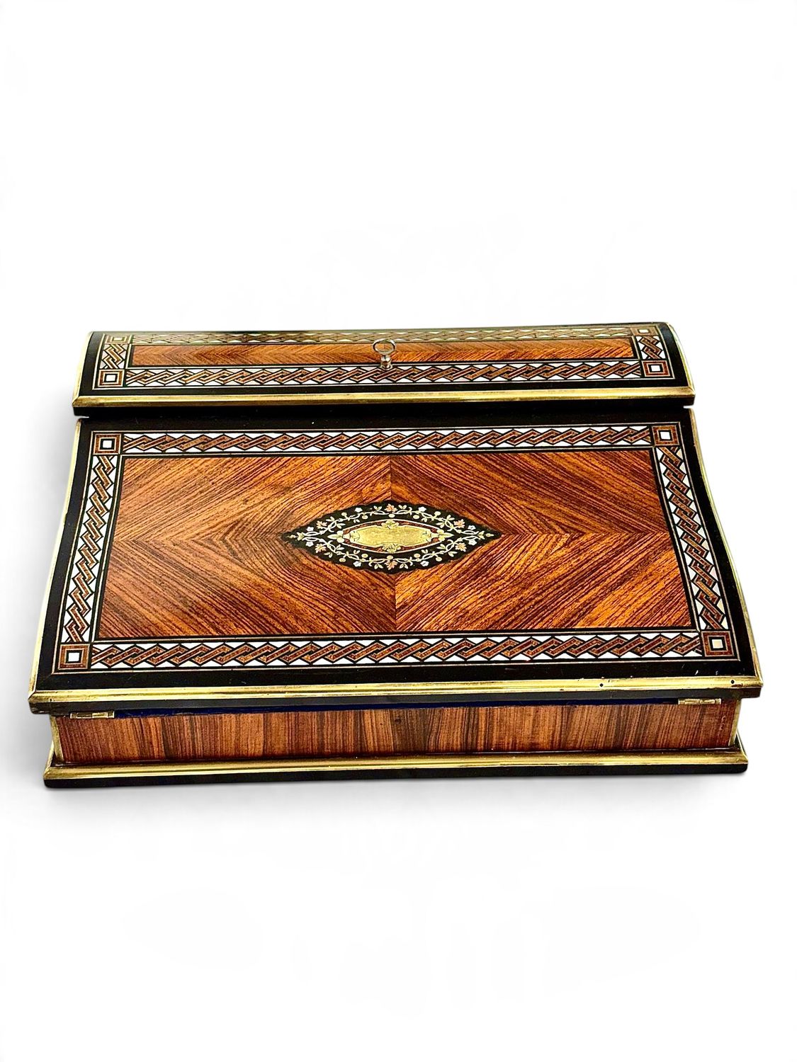 19th Century Napoleon III Marquetry Writing Box with Inkwells