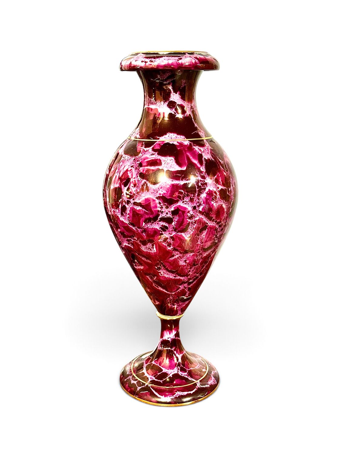 French Limoges Marbled Porcelain Vase, Maison Chabanier, Late 19th Century