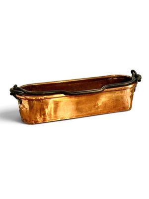 19th Century French Copper Jardiniere with Wrought Iron Handle