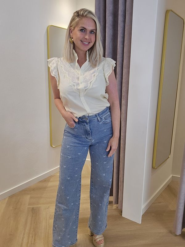 Hello Miss strikken jeans- wide leg