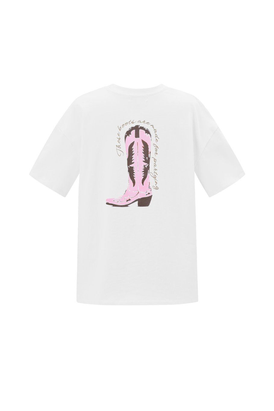 Cowboylaars t-shirt offwhite/roze