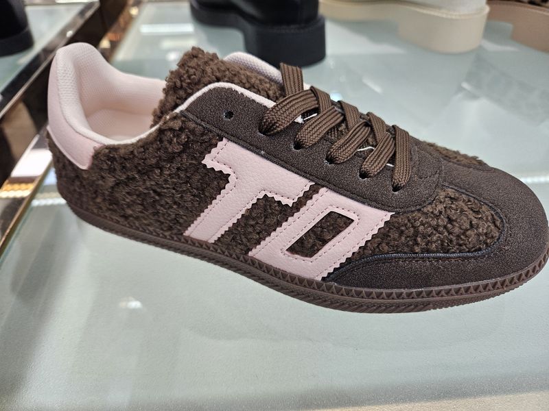 Teddy sneaker bruin/roze