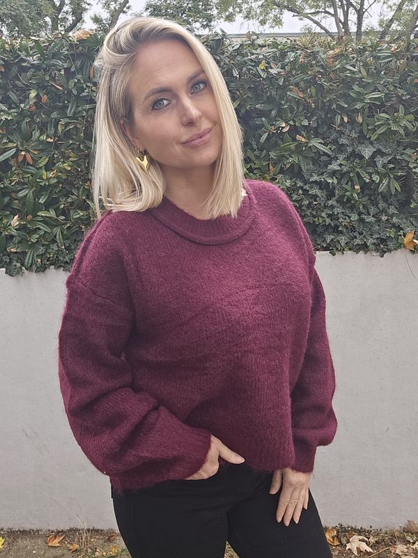 Basic trend sweater Berry