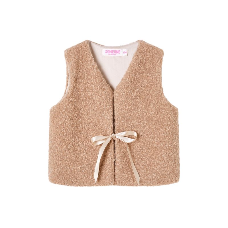 Someone teddy gilet beige