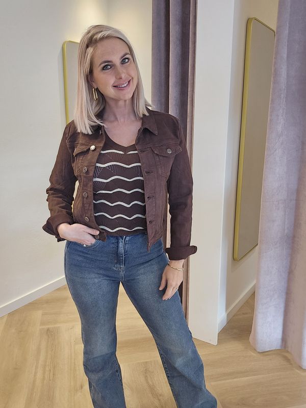 Bruin jeansjasje