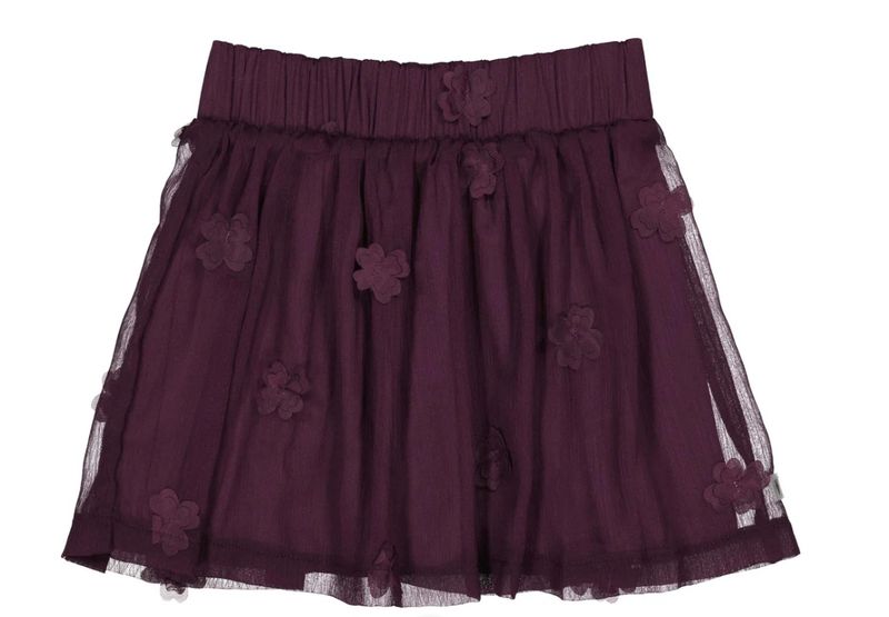 Levv labels Rok met bloemen | Dark Mauve