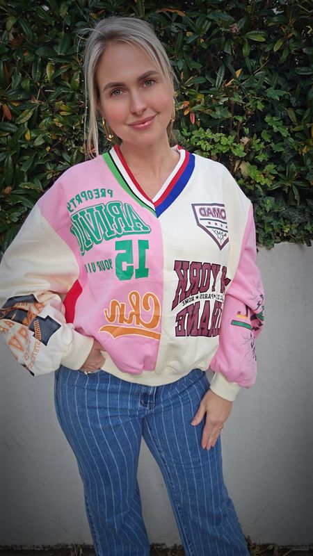 Baseball sweater pink