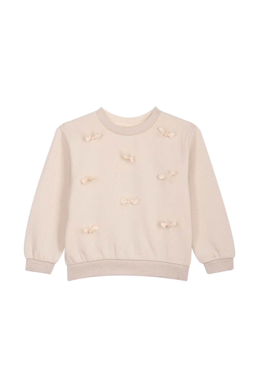 Someone beige strikjes trui met fijne glitters