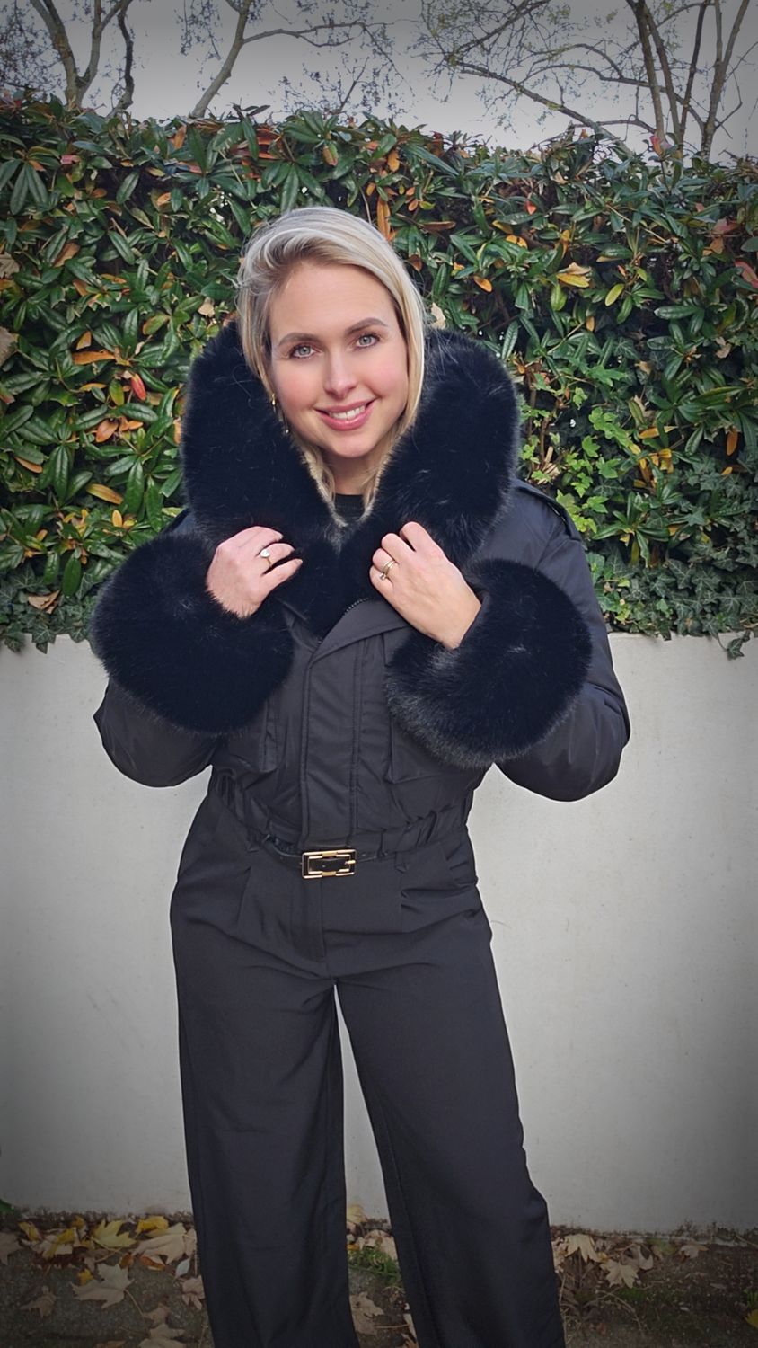 Luxury bomberjacket met imitatiebont