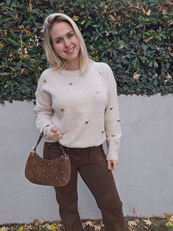 Golden heart sweater