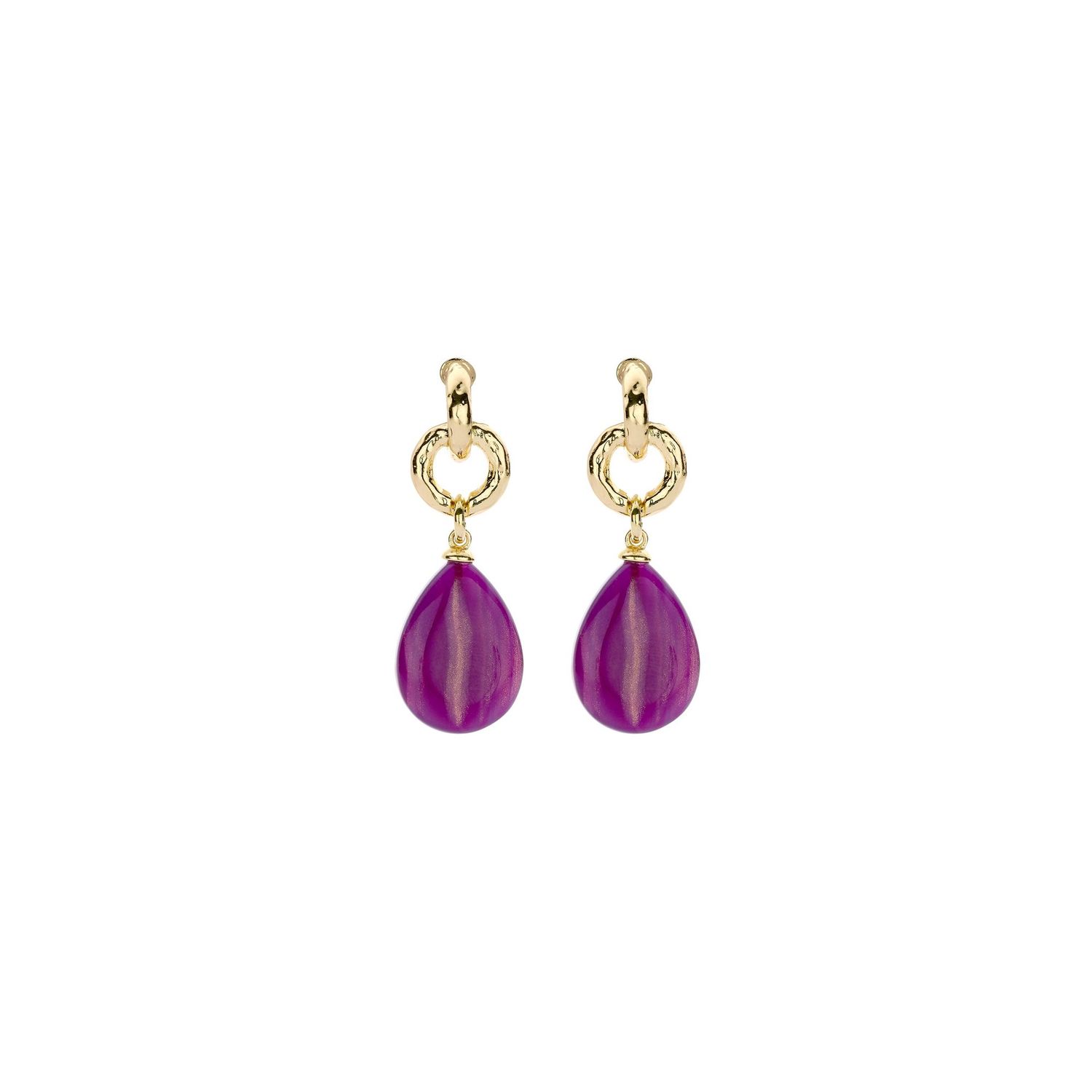 Biba purple golden drops oorbel 845433