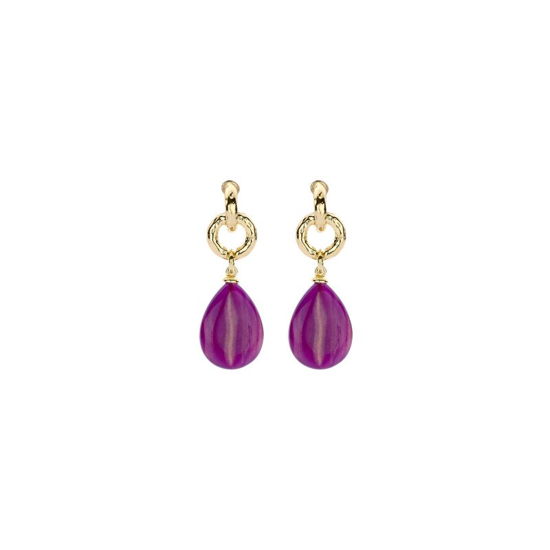 Biba purple golden drops oorbel 845433
