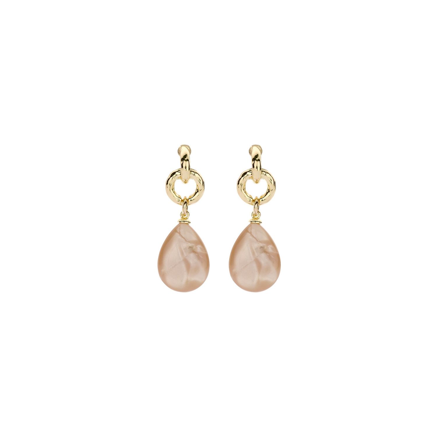 Biba beige golden drops oorbel 845433