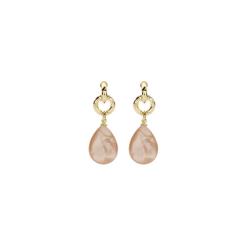 Biba beige golden drops oorbel 845433