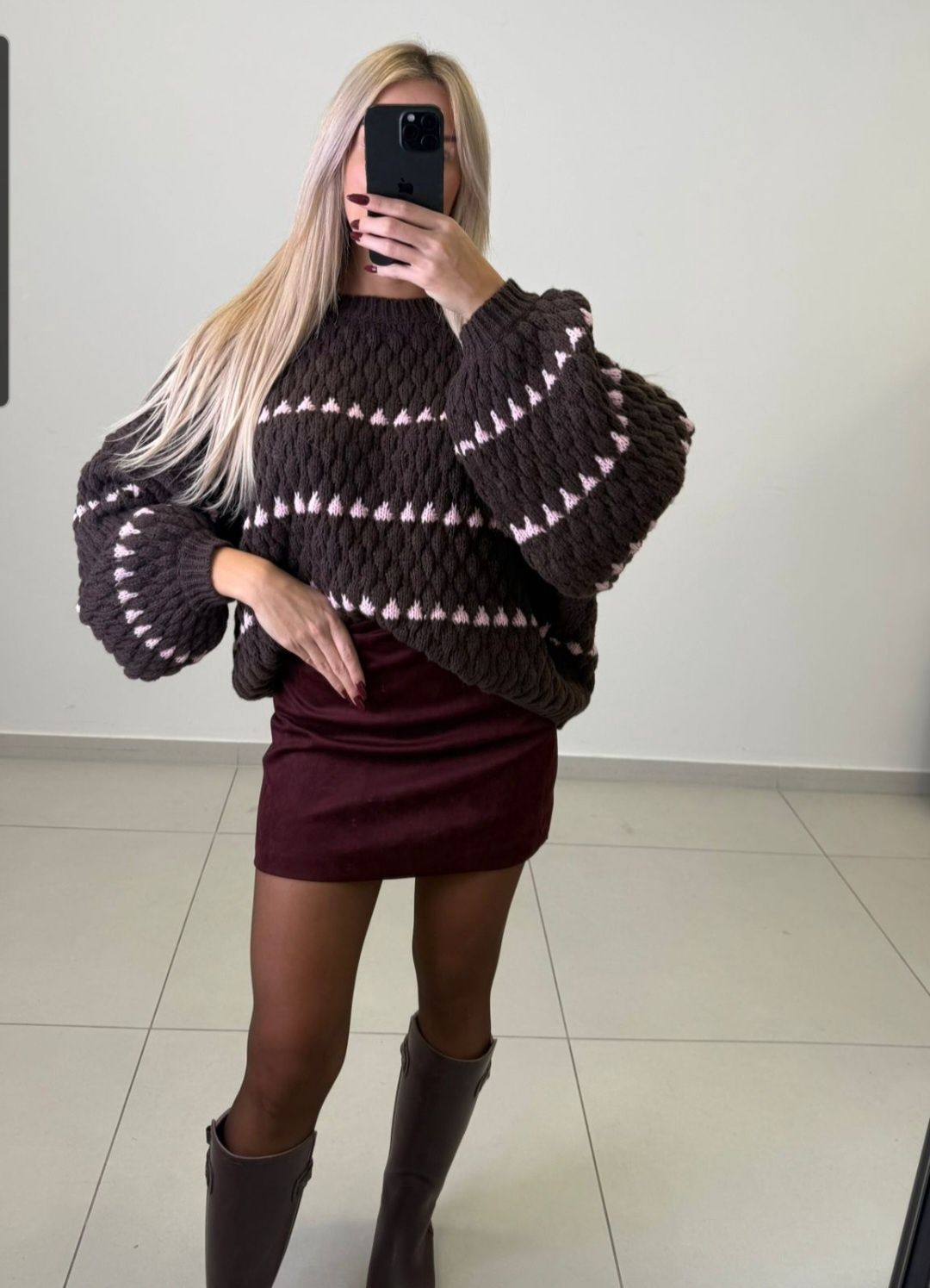 Chocopop dik gebreide trui