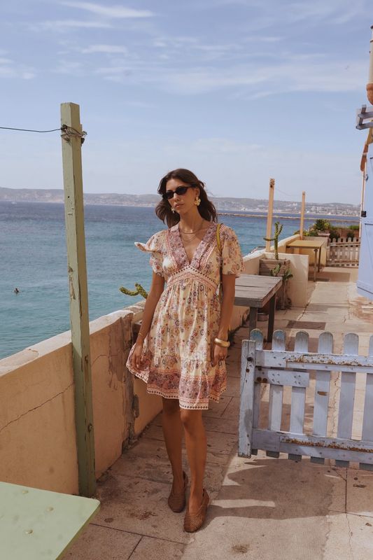 Butteryellow/ pink flowers dress