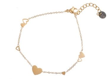 Flat hearts bracelet B2227-2