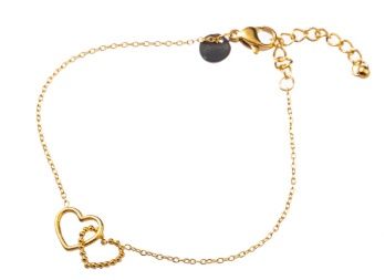 Double heart bracelet B3298-2