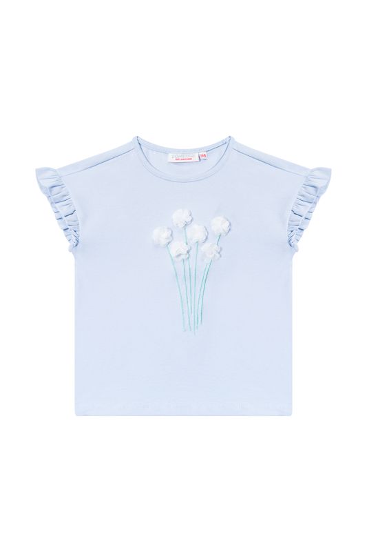 Someone lichtblauw bloemen shirt