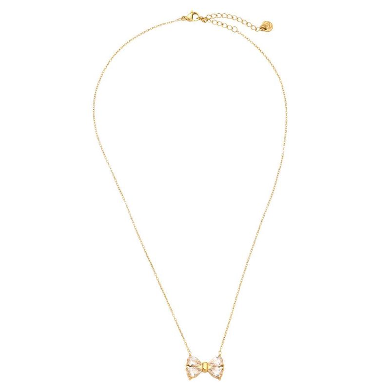 Fancy diamond bow necklace gold