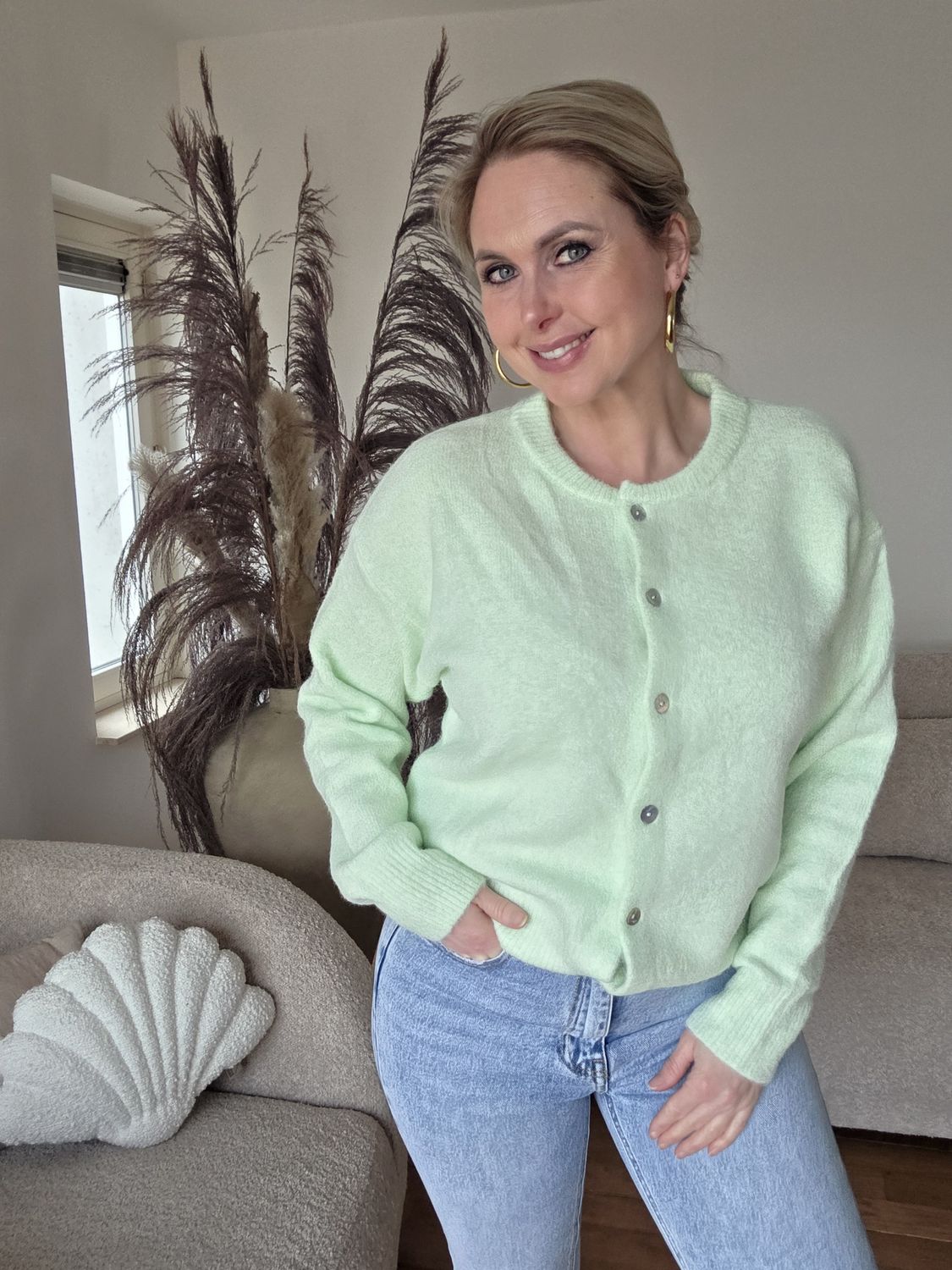 Mintgroen soft love vestje/trui