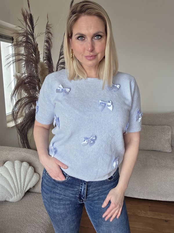 Cute strikjes sweater blauw