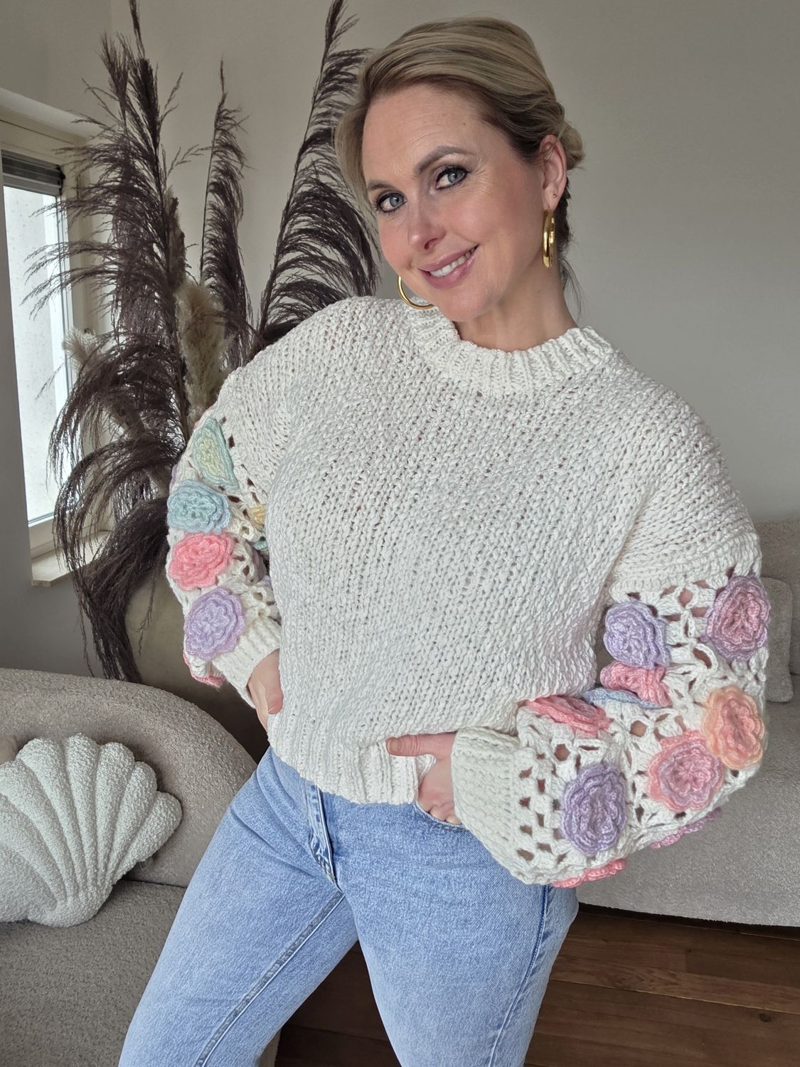 Gehaakte trui ibiza flowers