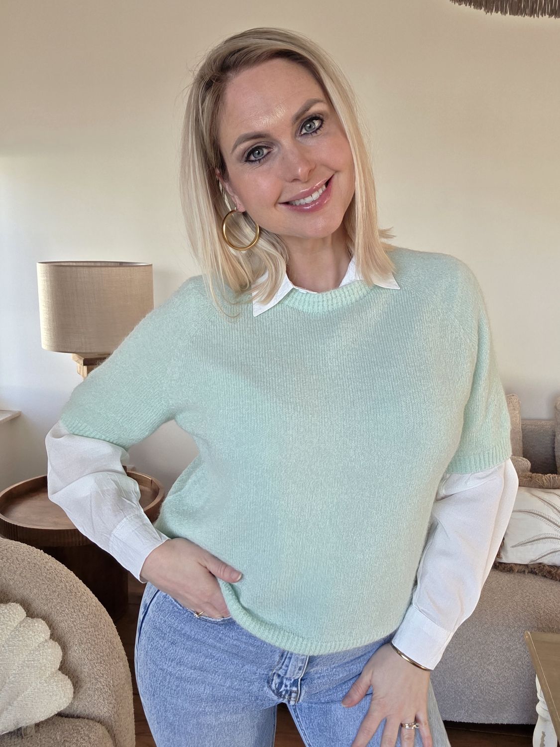 Alpaca sweater mint.