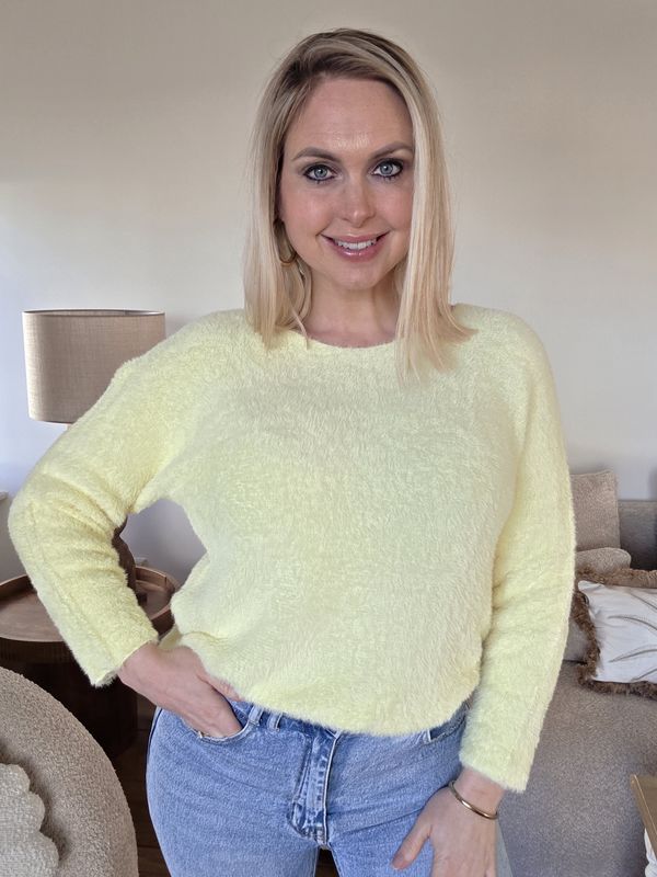 Teddy sweater geel