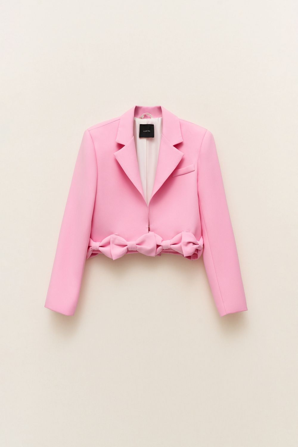 Lumina blazer met strikken roze