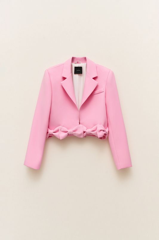 Lumina blazer met strikken roze