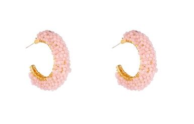 Beaded big hoop - Summer Plum E60062-4