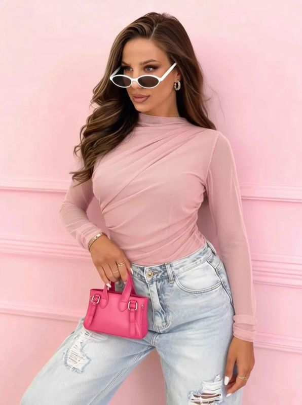 Transparante body roze