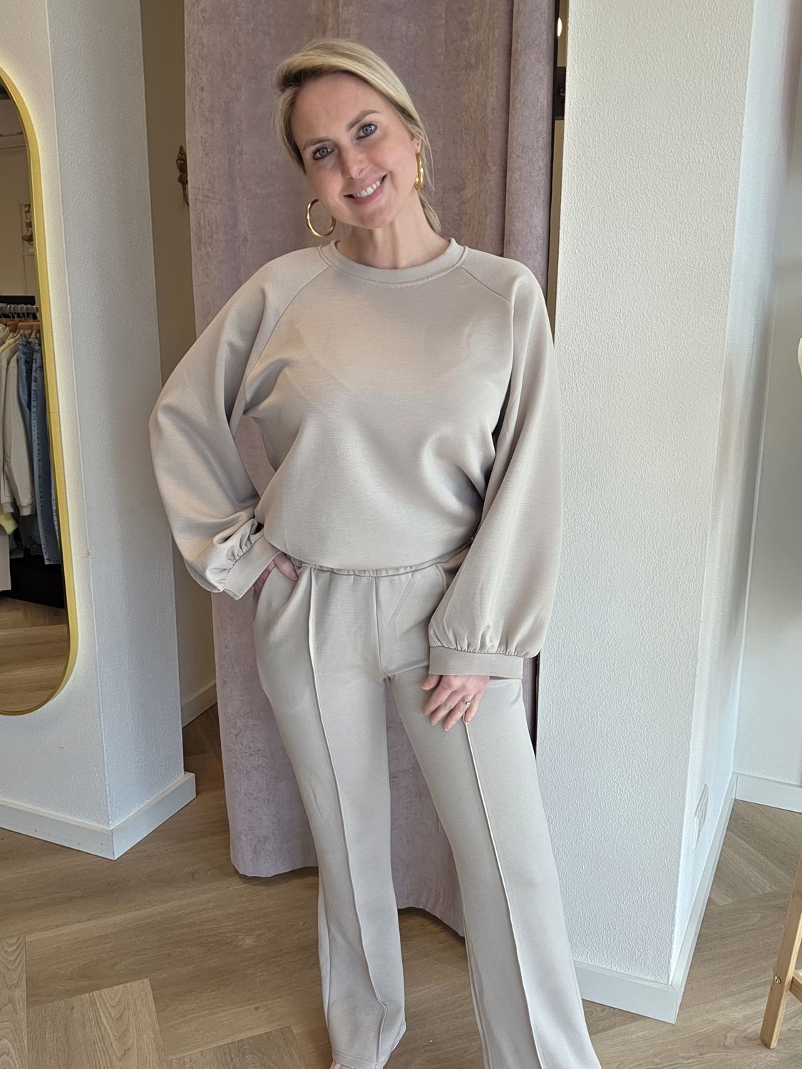 Viscose comfy suit "Leila" taupe