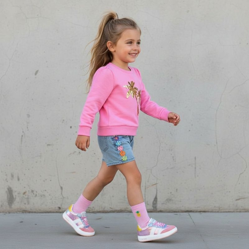 Someone Denim short met bloemen - MARLEY-SG-30