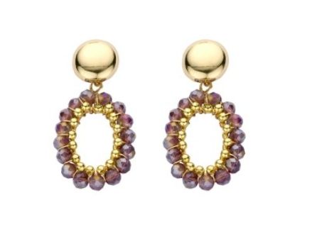 Biba oval facet oorbel 84298