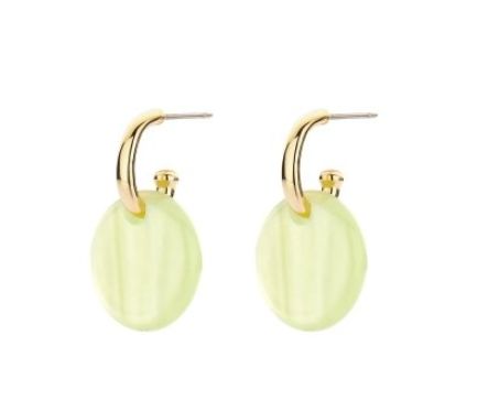 Biba appeltjesgroene round drops oorbellen