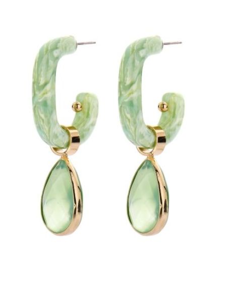 Bella green resin oorbel Biba