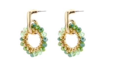 Biba groene facet oorbel