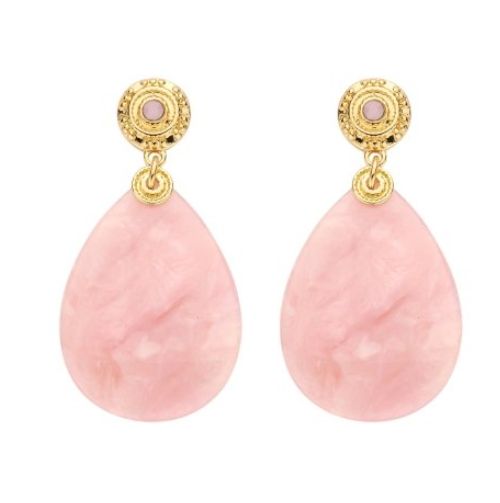 Biba roze resin drops oorbellen
